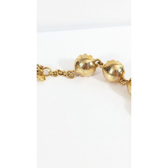 Marbled Beige Round Gold Tone Autumn Neutral Ann Taylor Bauble Necklace - Picture 10 of 12